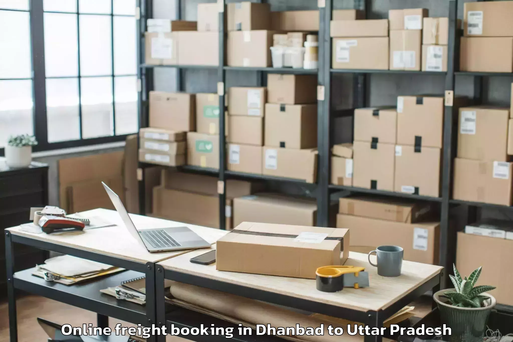 Affordable Dhanbad to Sahaswan Online Freight Booking